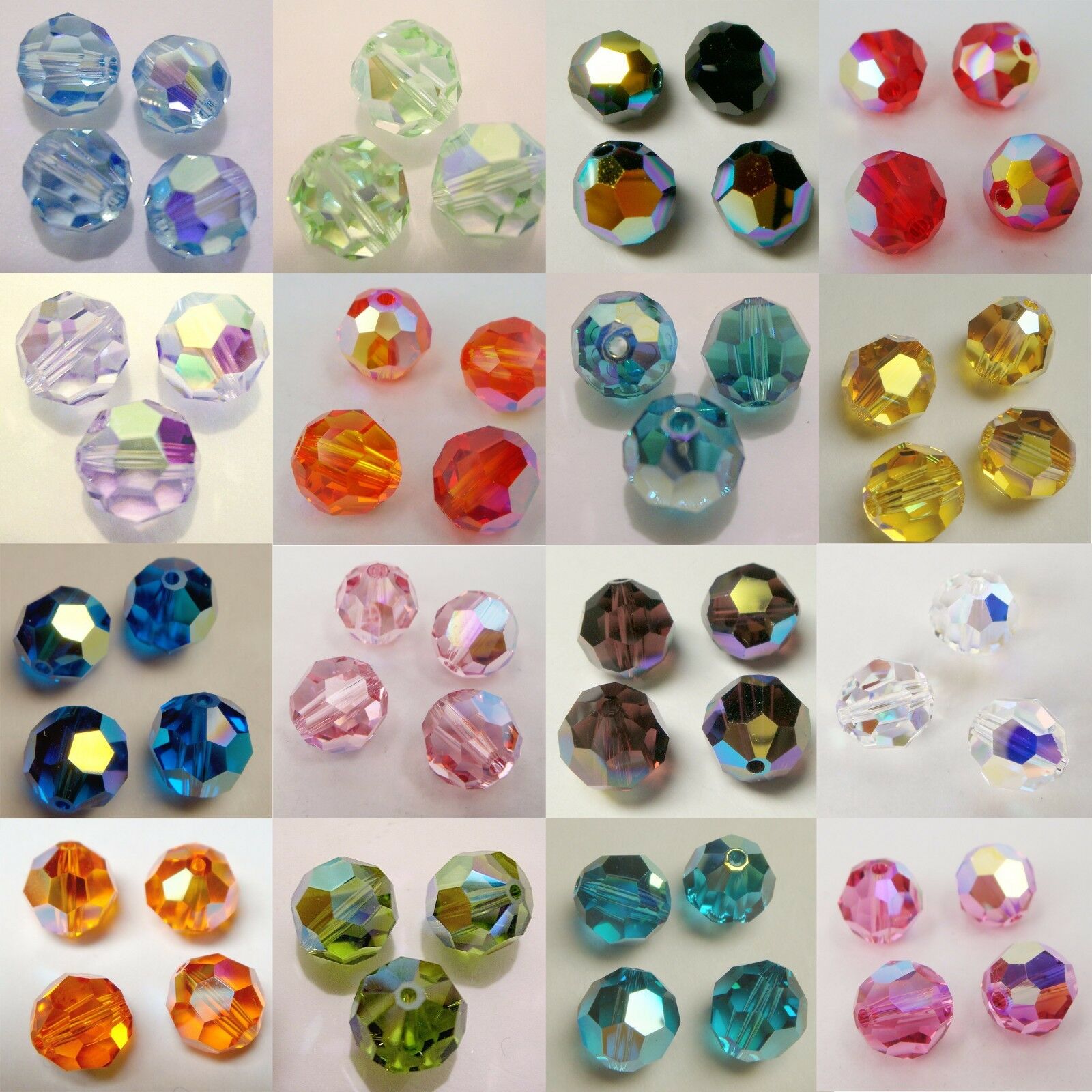 Genuine Swarovski Crystal 5000 6mm Faceted Round Bead Ab / Coating ~ Many Color