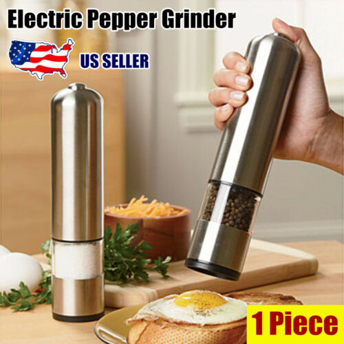 2020 New Electric Salt Pepper Spice Sauce Stainless Steel Mill Grinder W/ Light