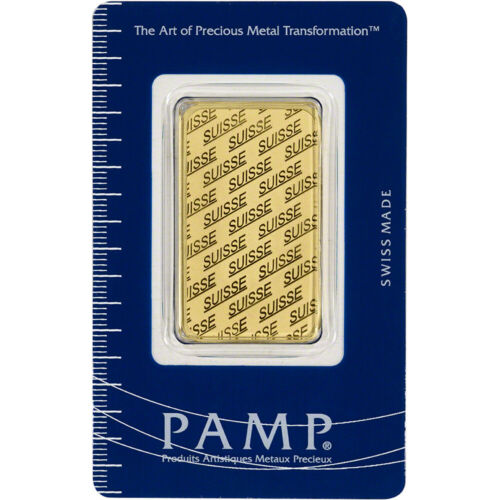 1 Oz. Gold Bar - Pamp Suisse - Suisse Design - 999.9 Fine In Sealed Assay