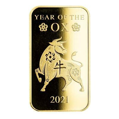 Special Price! 2021 1oz .9999 Gold Bar Lunar Year Of The Ox In Certi-lock® #a508