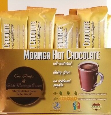 Moringa Hot Chocolate, Healthiest Cocoa In The World, Hot Cocoa, Vegan (10 Pack)