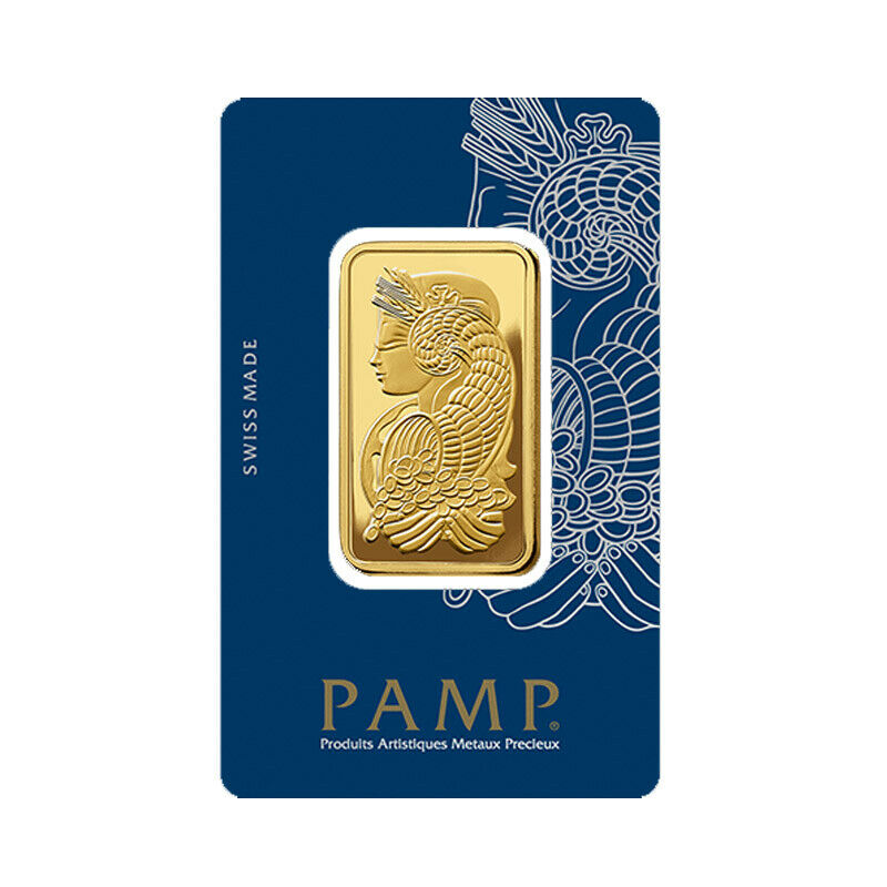 1 Oz Pamp Gold Suisse Lady Fortuna Bar .9999 Fine Sealed In Assay