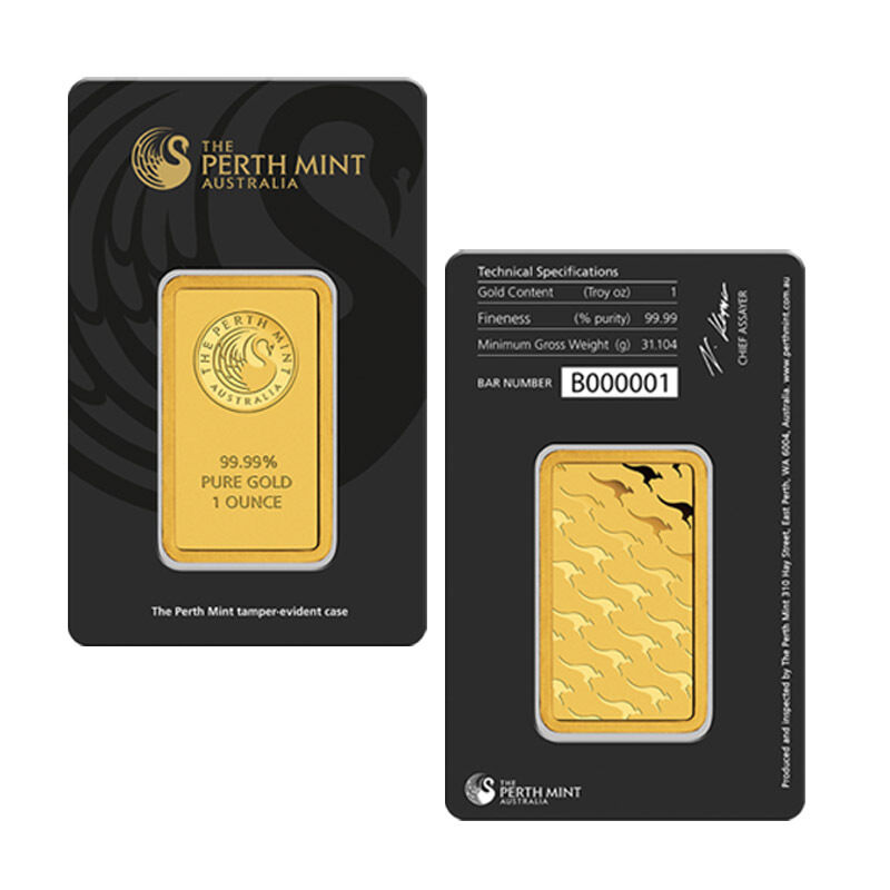 Perth Mint 1 Oz Gold Bar .9999 Sealed With Assay Certificate 24 Karat
