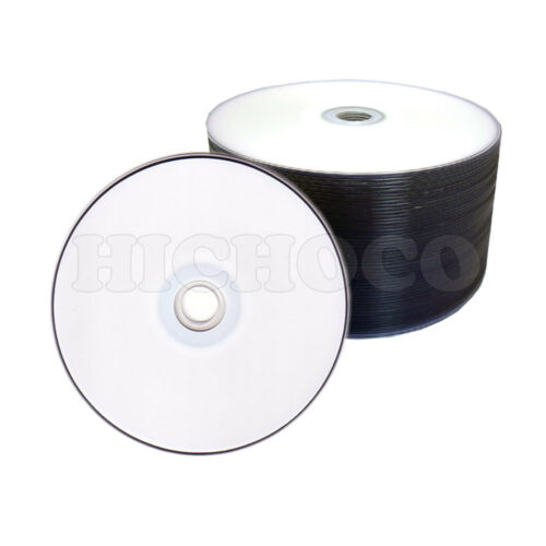 100 White Top Surface Blank Dvd-r Dvdr 16x Disc Disk Media 4.7 Gb