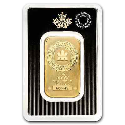 1 Oz Gold Bar Royal Canadian Mint Rcm .9999 Fine Gold Sealed In Assay