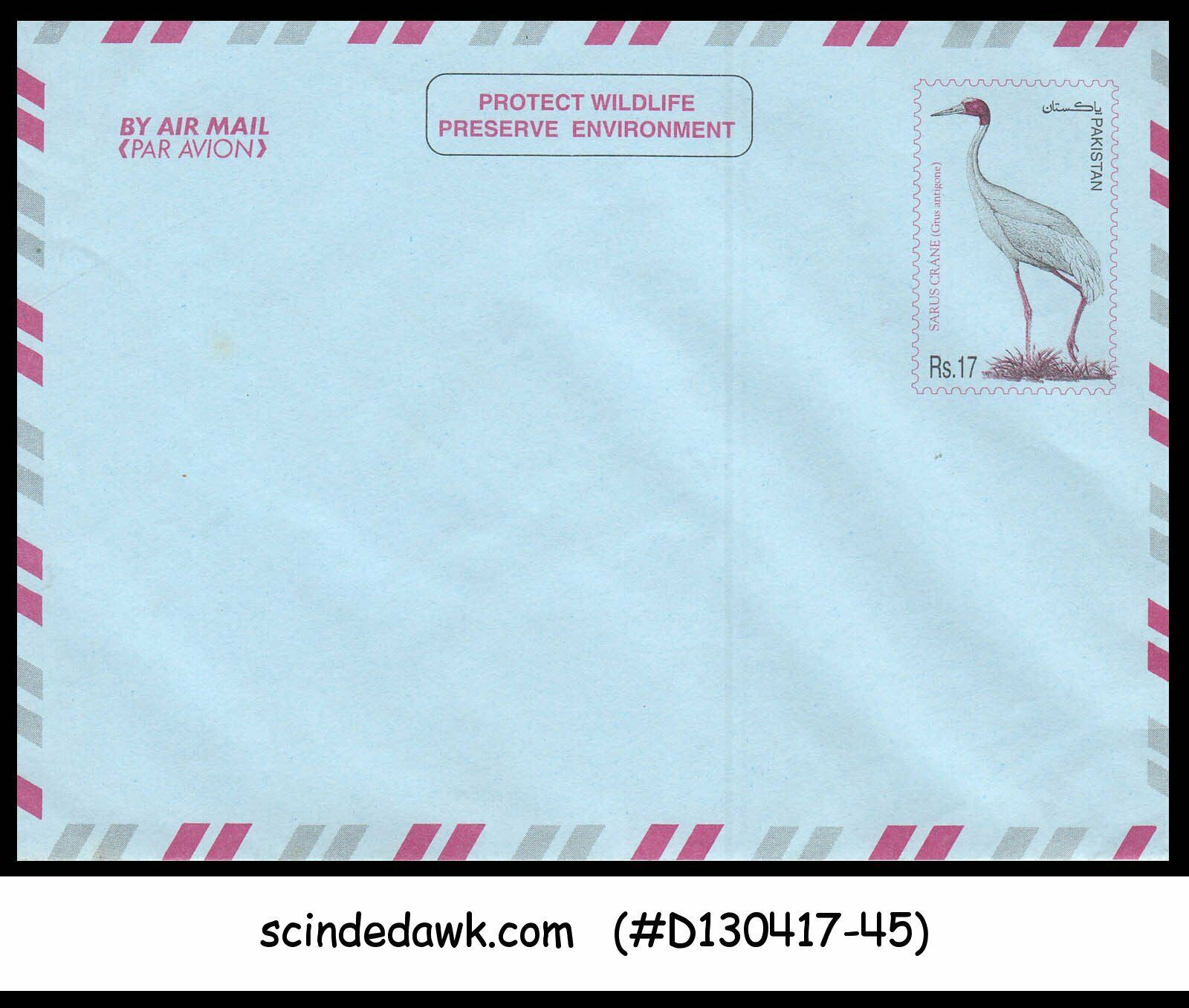 Pakistan - 17r Protect Wildlife / Bird -  Air Mail Envelope - Mint